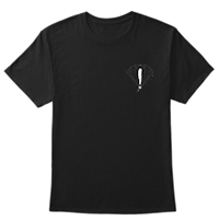 a black t - shirt with an image of a parachute on it